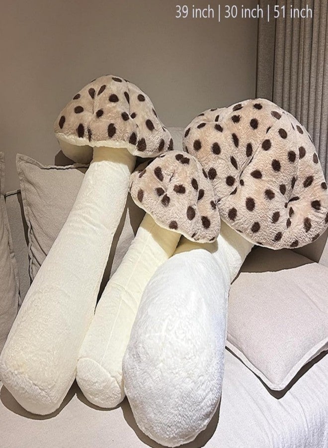 OUKEYI Mushroom Plush Pillow - 30inchPlush Mushroom Shaped Stuffed Long Pillow - Cute Mushroom Stuffed Toy - Christmas Birthday Sofa Home Decoration (Light Brown) - Image 4